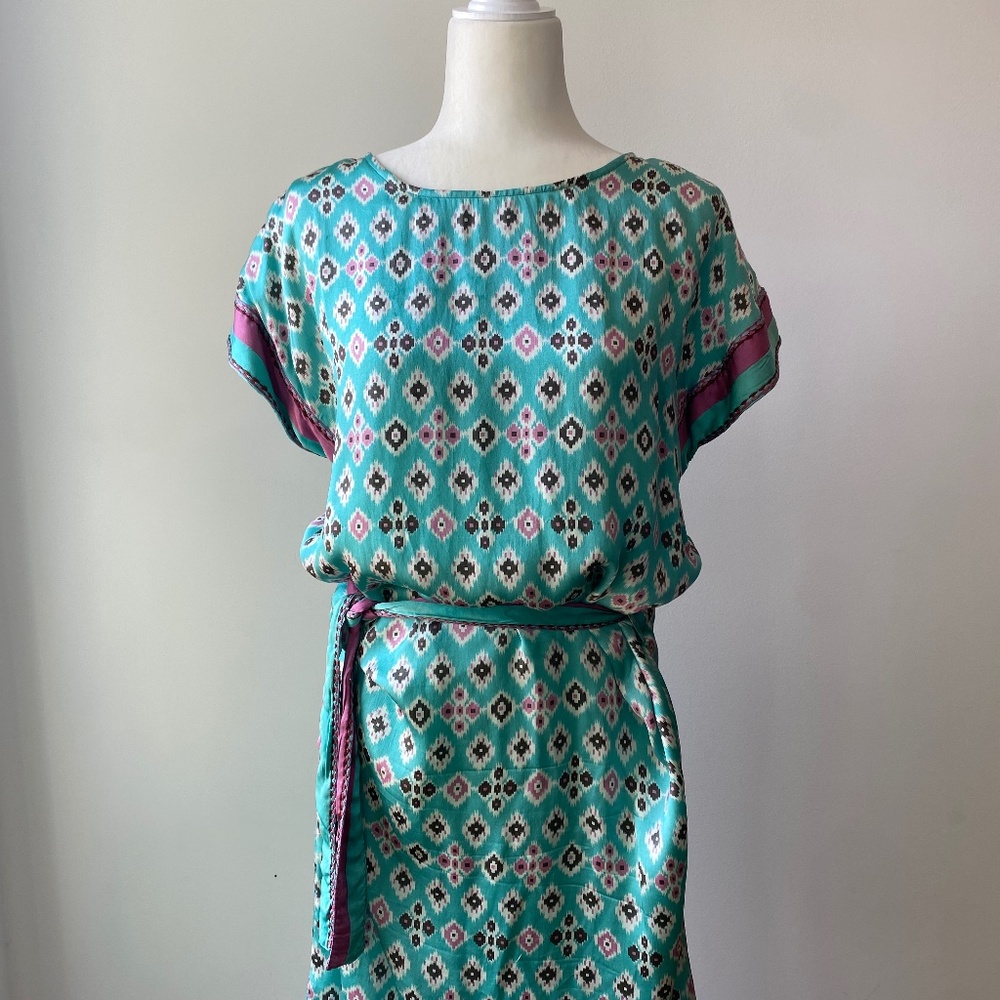 Matta Silk Printed Dress, Size L